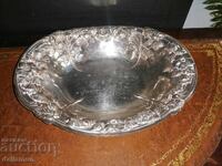 old silver-plated metal bowl