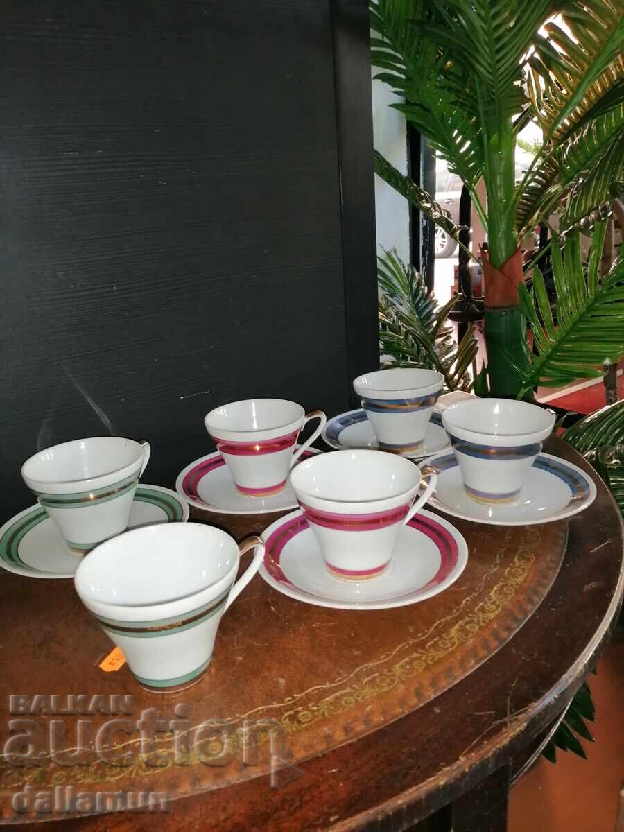 παλιό γερμανικό σετ καφέ πορσελάνης με σφραγίδα με τιμή 28.00 BGN | € 14.32 παλιό γερμανικό σετ καφέ πορσελάνης με σφραγίδα με τιμή 28.00 BGN | € 14.32