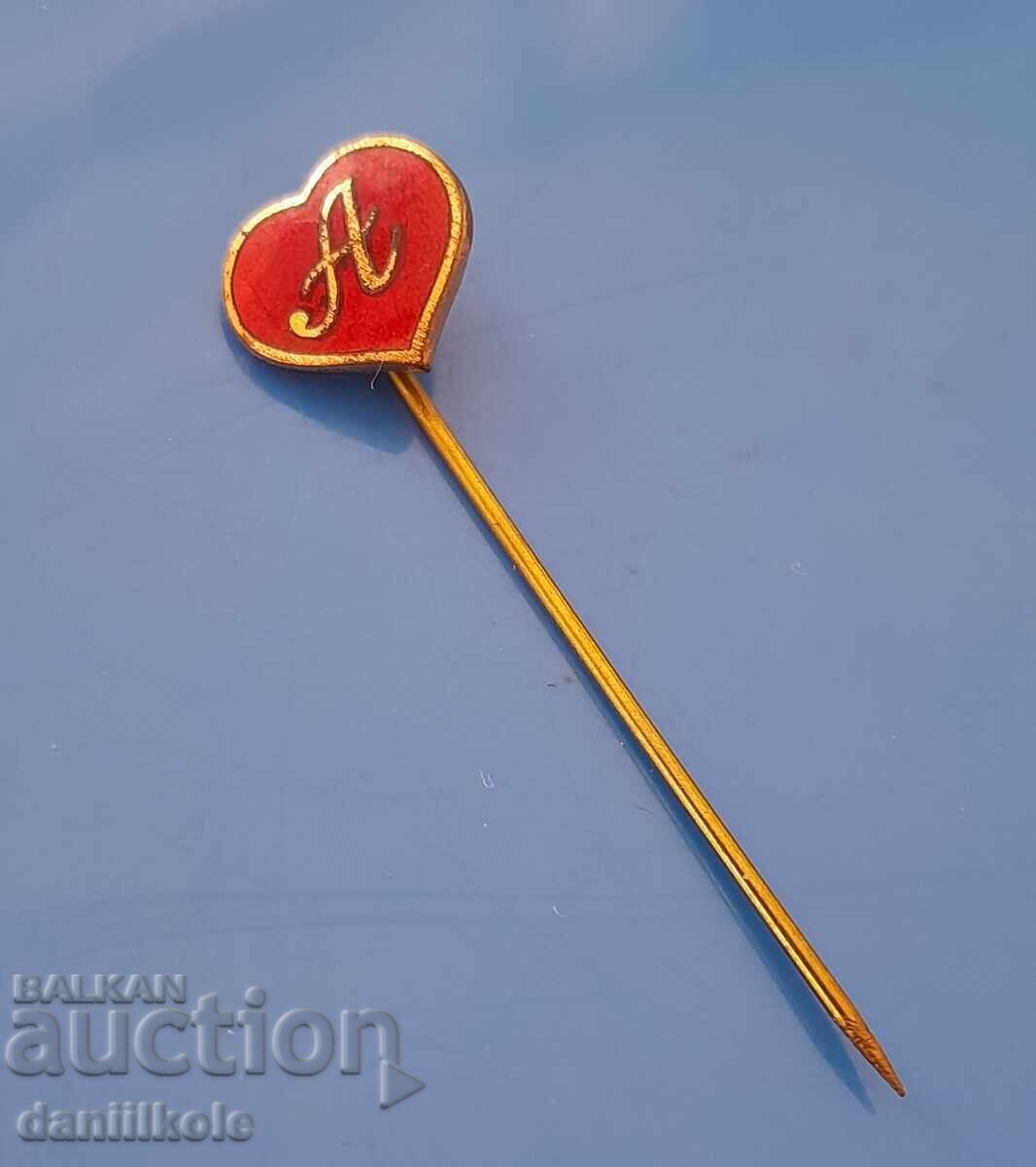 *$*Y*$* KINGDOM OF BULGARIA BADGE HEART ENAMEL LETTER "A"*$*Y*$* with price 7.63 BGN | € 3.90 *$*Y*$* KINGDOM OF BULGARIA BADGE HEART ENAMEL LETTER "A"*$*Y*$* with price 7.63 BGN | € 3.90