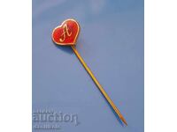 *$*Y*$* KINGDOM OF BULGARIA BADGE HEART ENAMEL LETTER "A"*$*Y*$*