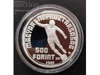 Silver 500 Forint World Football 1981 Hungary