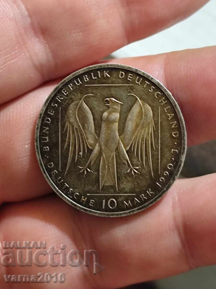 Silver Coin Germany 10 Mark 1990