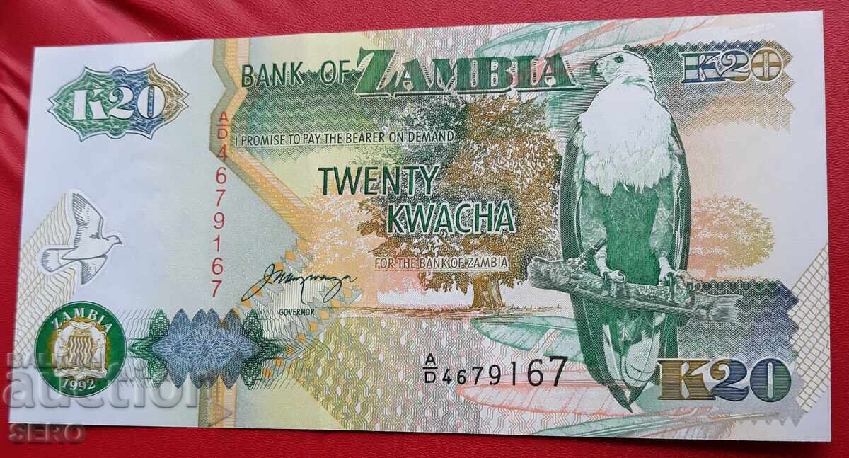 Banknote-Zambia-20 Kwacha 1992