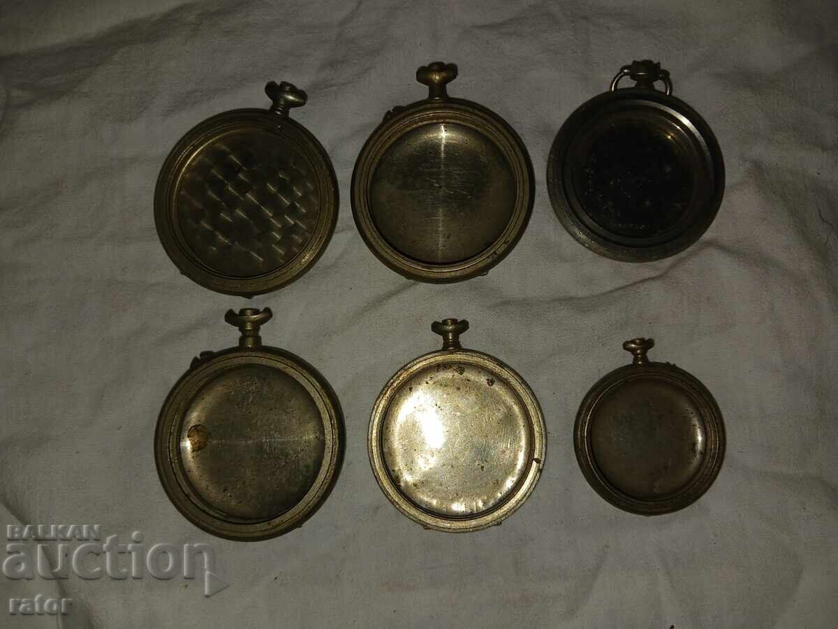 Cases with covers for old pocket watches - 6 pcs. Watch - 6 Cases with covers for old pocket watches - 6 pcs. Watch - 6
