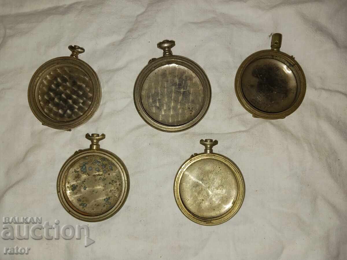 Cases with covers for old pocket watches - 5 pcs. Watch - 5 Cases with covers for old pocket watches - 5 pcs. Watch - 5