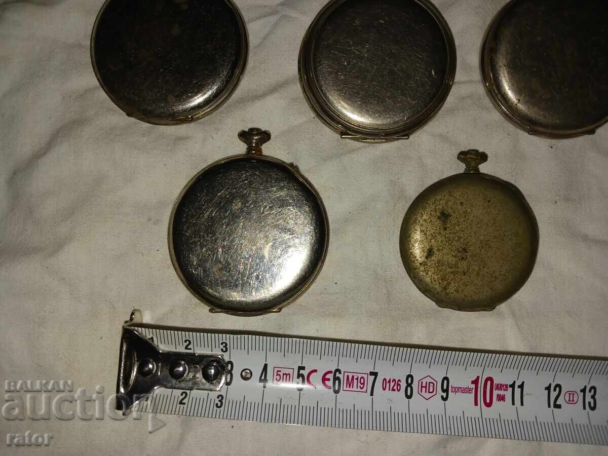 Cases with covers for old pocket watches - 5 pcs. Watch - 5 Cases with covers for old pocket watches - 5 pcs. Watch - 5