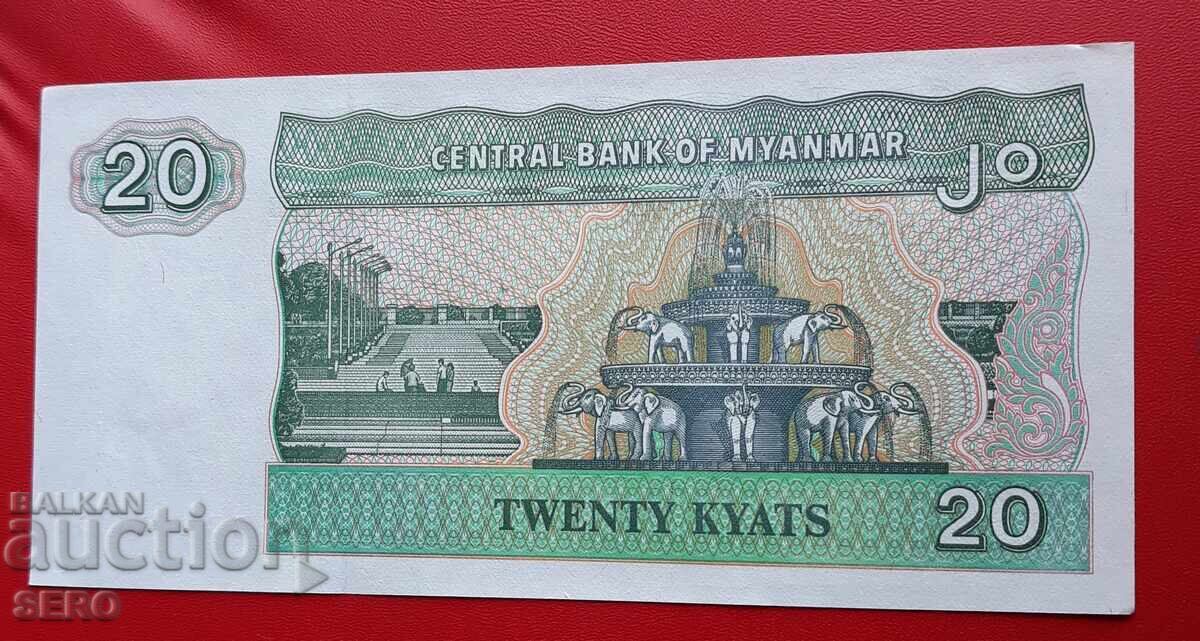 Banknote-Myanmar-20 Kyats 1994