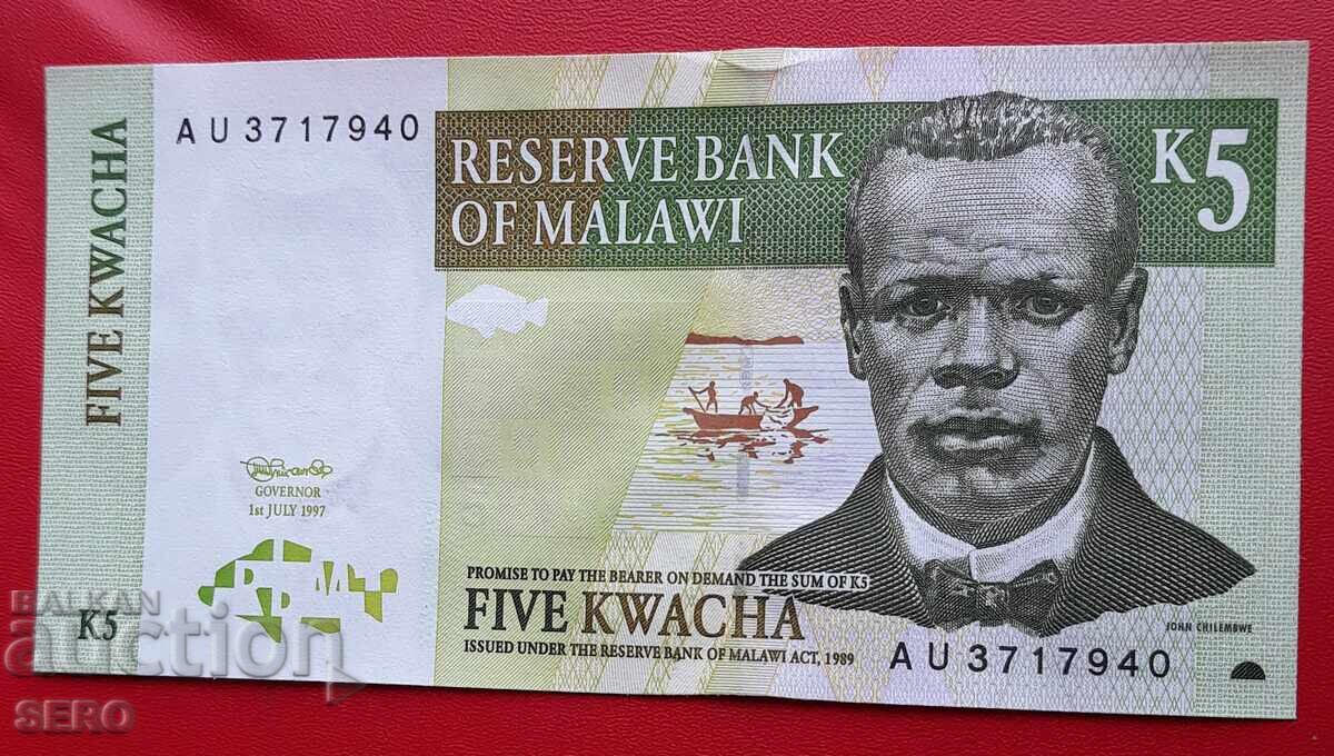 Τραπεζογραμμάτιο-Malawi-5 Kwacha 1997