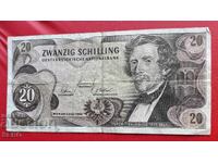 Banknote-Austria-20 schillings 1967