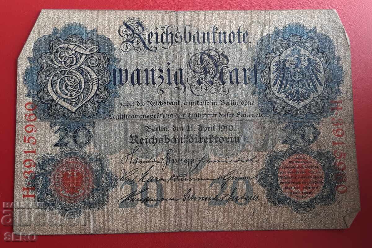 Bancnotă-Germania-20 mărci 1910