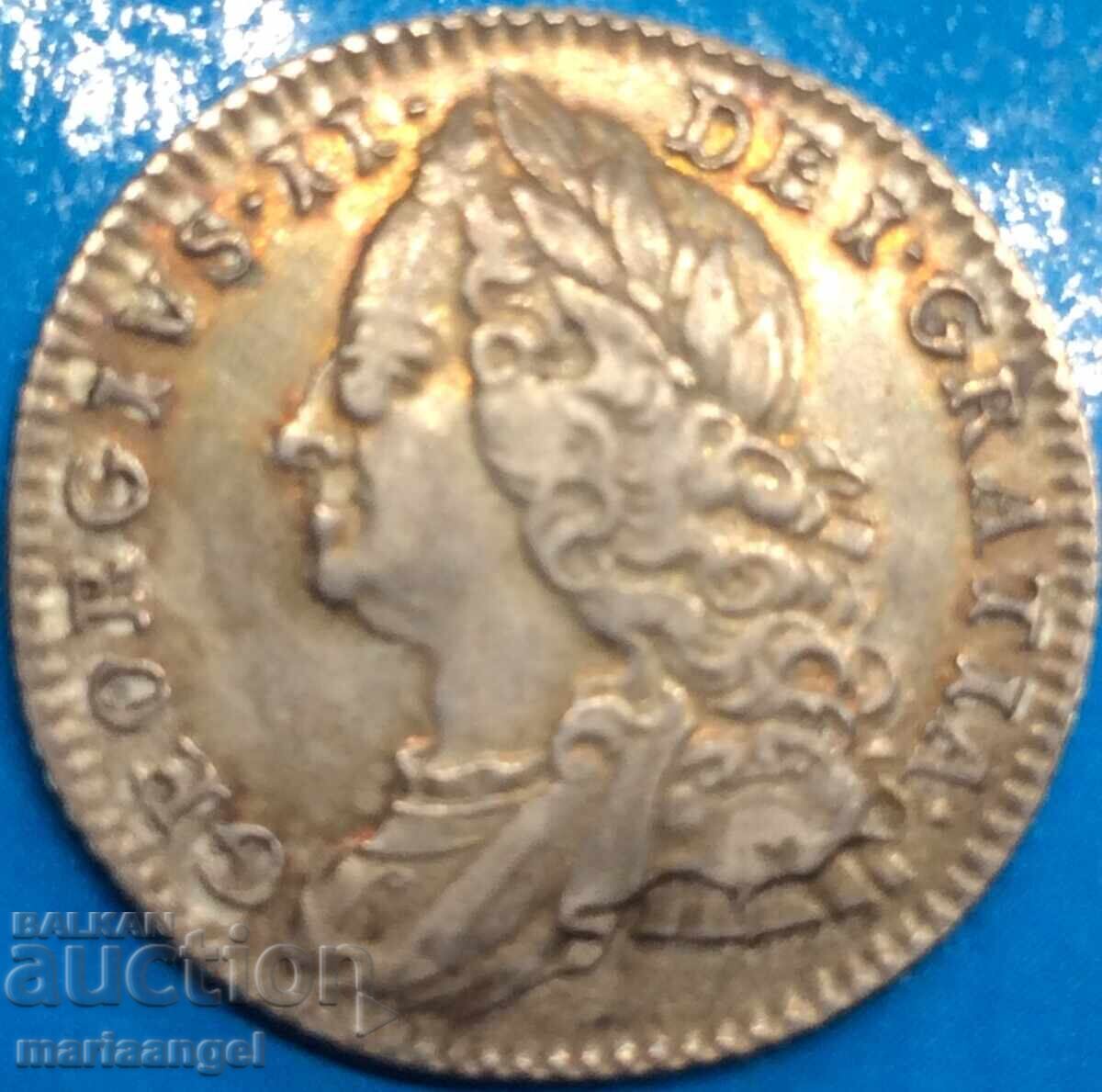 Great Britain 6 pence 1757 George II silver Patina