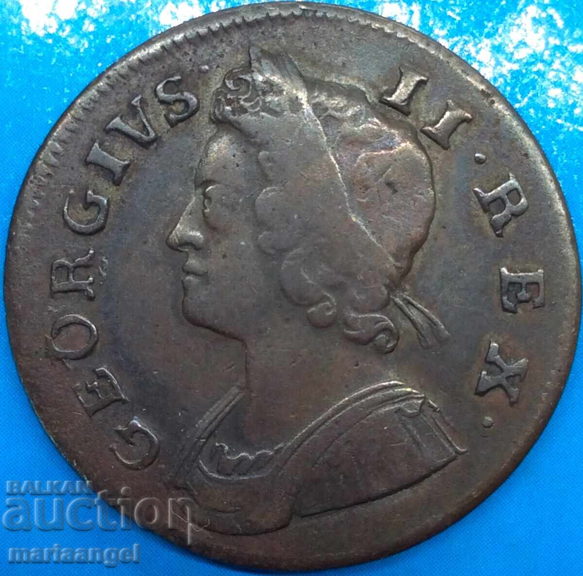 Great Britain 1/2 penny 1739 US colonial coin 9.99g