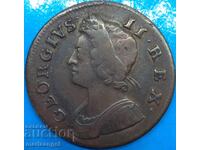 Great Britain 1/2 penny 1739 US colonial coin 9.99g