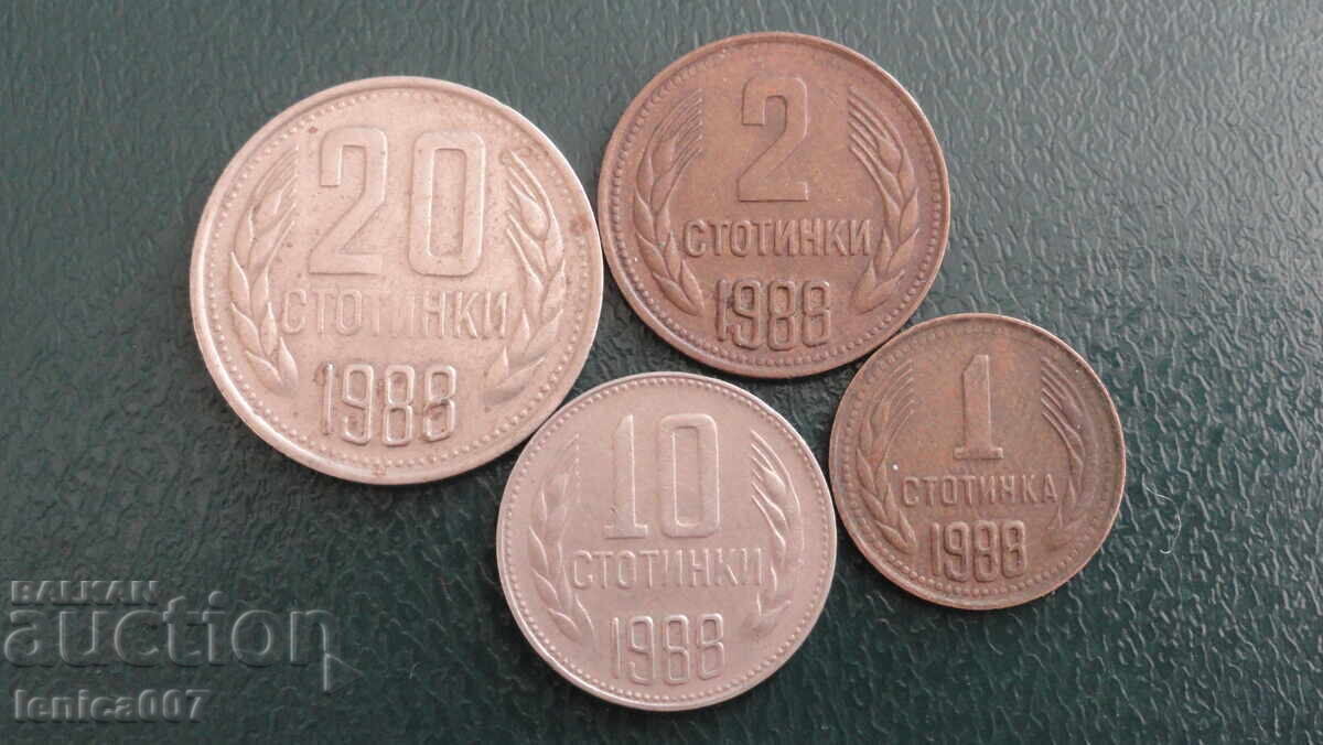 Bulgaria 1988 - Circulation coins (4 pieces) - 5 Bulgaria 1988 - Circulation coins (4 pieces) - 5