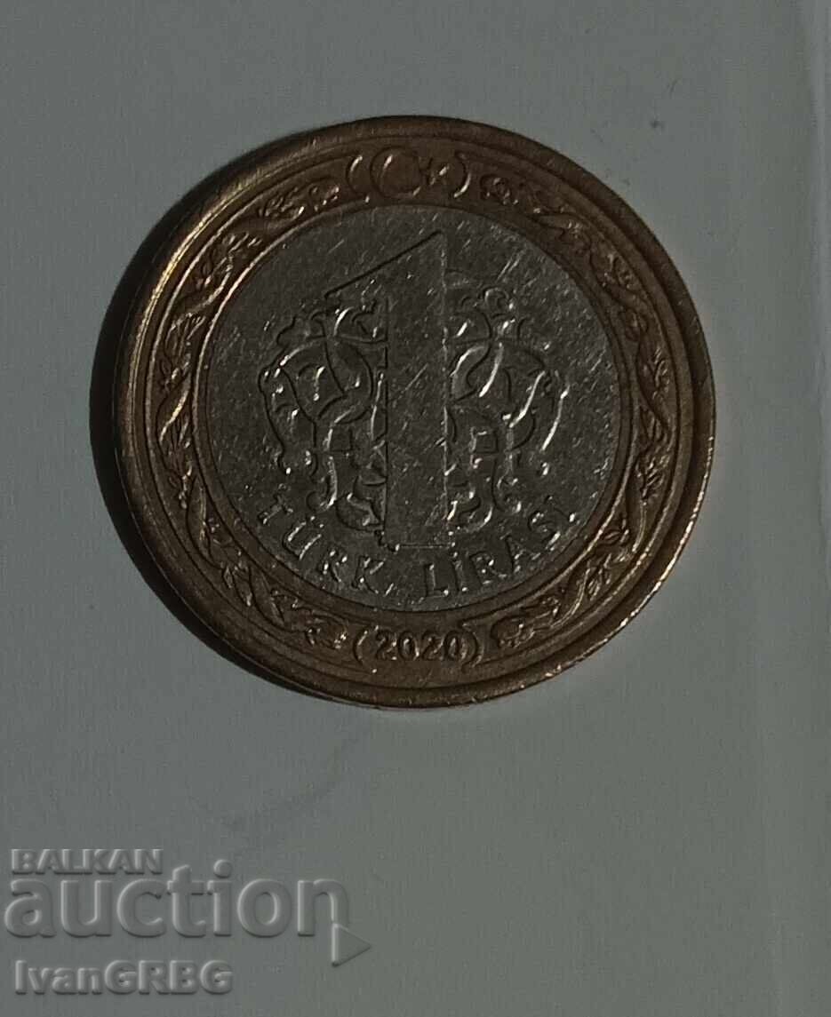 Auction  1 lira Turkey 2020 Turkish coin 1 lira 2020 Turkey