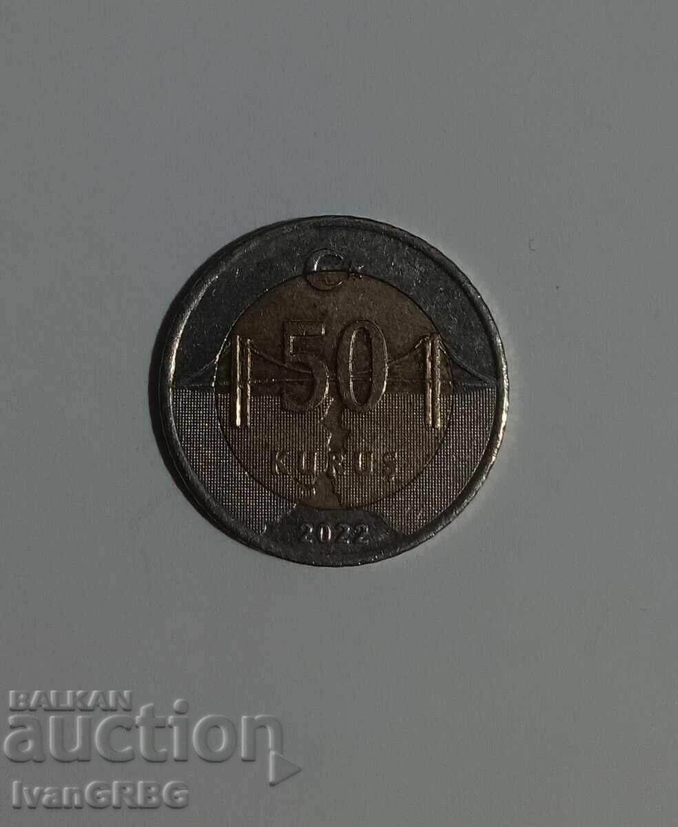 50 Kurush Turkey 2022 Turkish coin 50 Kurush 2022 50 Kurush with price 0.22 BGN | € 0.11 50 Kurush Turkey 2022 Turkish coin 50 Kurush 2022 50 Kurush with price 0.22 BGN | € 0.11