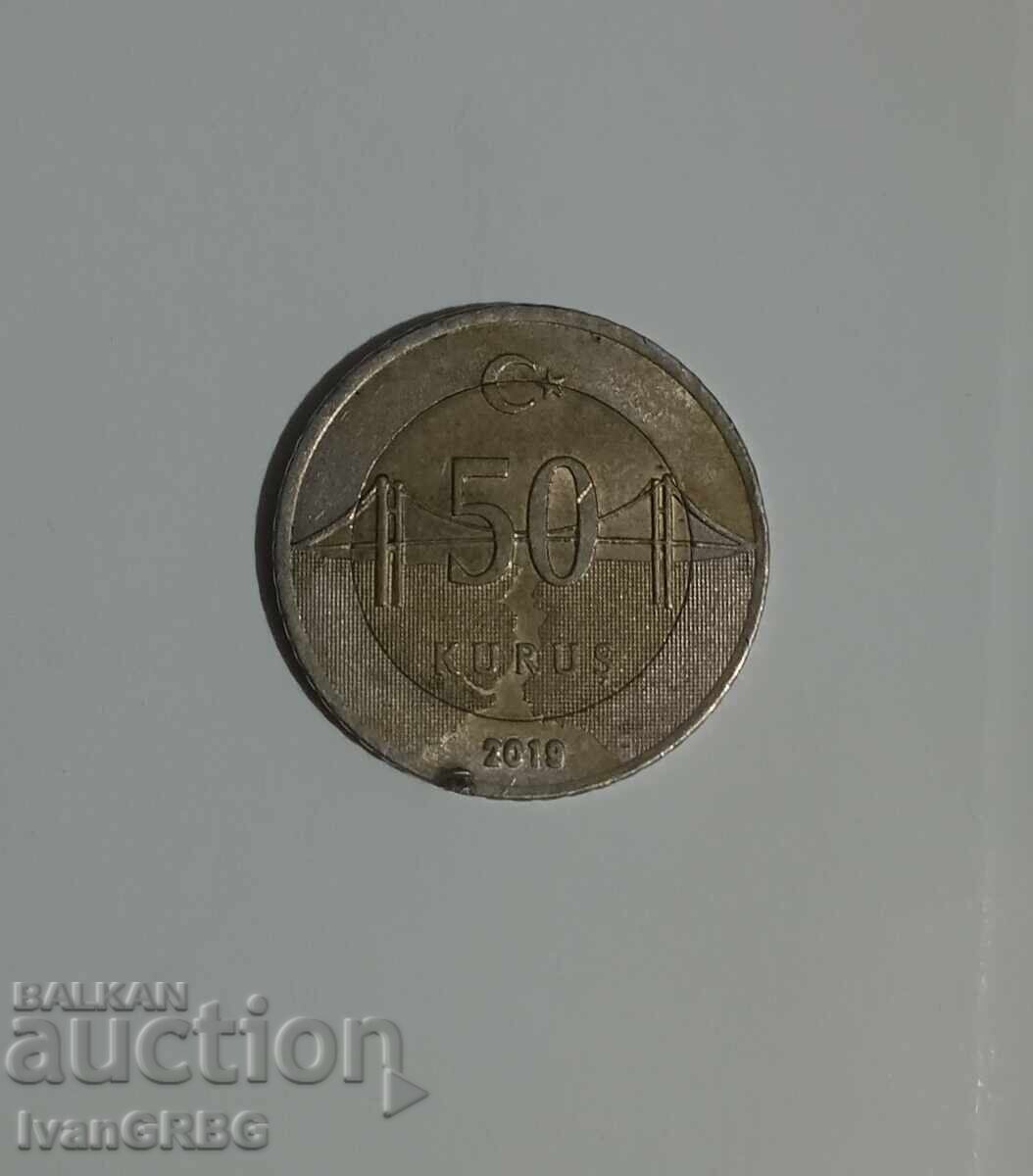 50 Kurush Turkey 2019 Turkish coin 50 Kurush 2019 50 Kurush with price 0.20 BGN | € 0.10 50 Kurush Turkey 2019 Turkish coin 50 Kurush 2019 50 Kurush with price 0.20 BGN | € 0.10