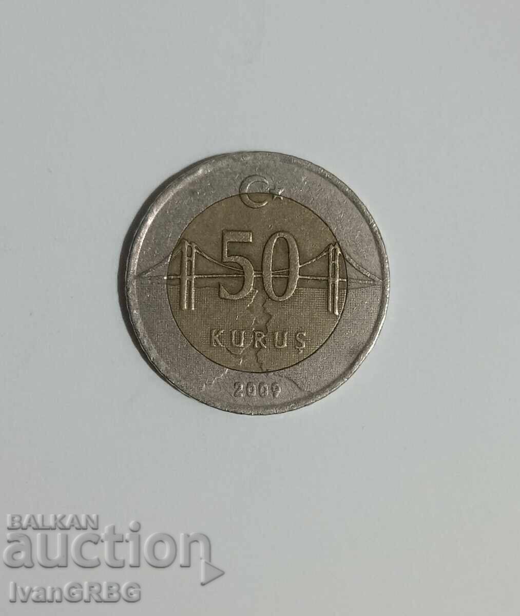50 Kurush Τουρκία 2009 Τουρκικό νόμισμα 50 Kurush 2009 50 Kurush 50 Kurush Τουρκία 2009 Τουρκικό νόμισμα 50 Kurush 2009 50 Kurush