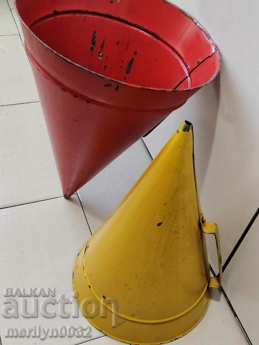 Old metal bin, a pair of 2 pieces, from a park early in the 1960s, NRB - 7 Old metal bin, a pair of 2 pieces, from a park early in the 1960s, NRB - 7