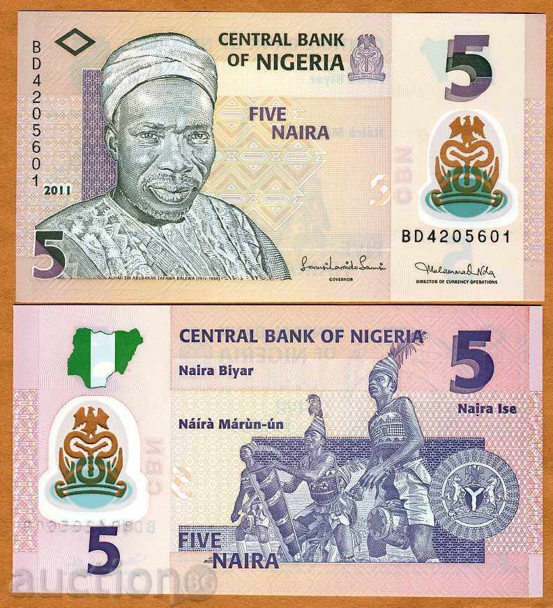 Zorba TOP LICITAȚII NIGERIA 5 Naira 2011 UNC POLIMER