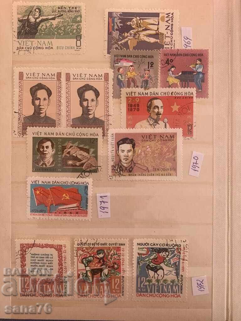 Lot of old stamps, collection from Vietnam-1962 to 1976-46 pieces with price 7.00 BGN | € 3.58 Lot of old stamps, collection from Vietnam-1962 to 1976-46 pieces with price 7.00 BGN | € 3.58