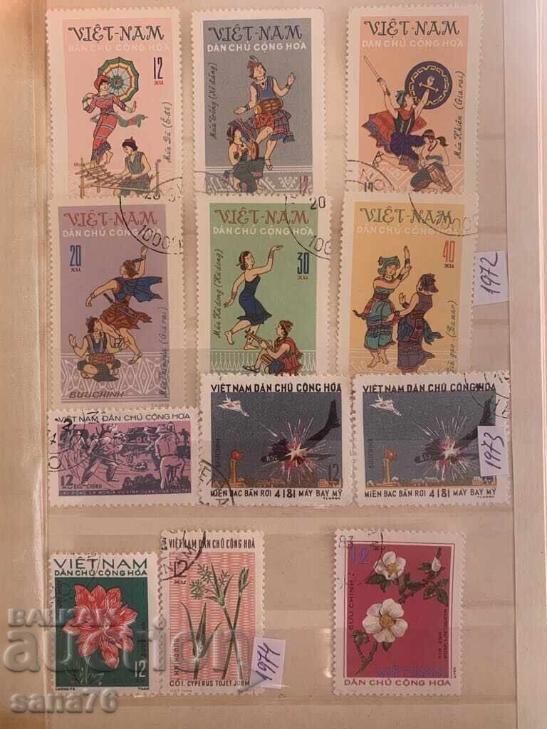 Auction Lot of old stamps, collection from Vietnam-1962 to 1976-46 pieces Auction Lot of old stamps, collection from Vietnam-1962 to 1976-46 pieces