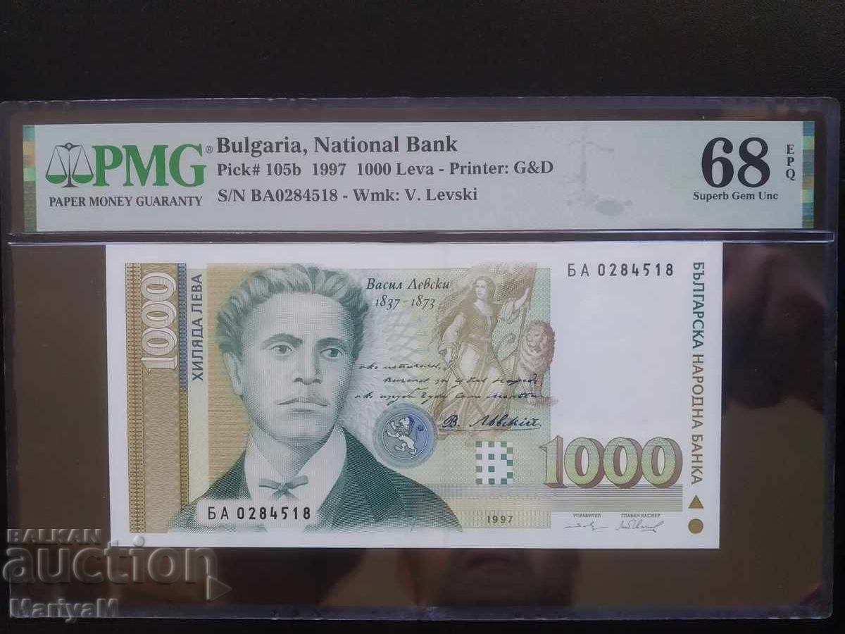 BGN 1000 1997 PMG 68 EPQ BGN 1000 1997 PMG 68 EPQ