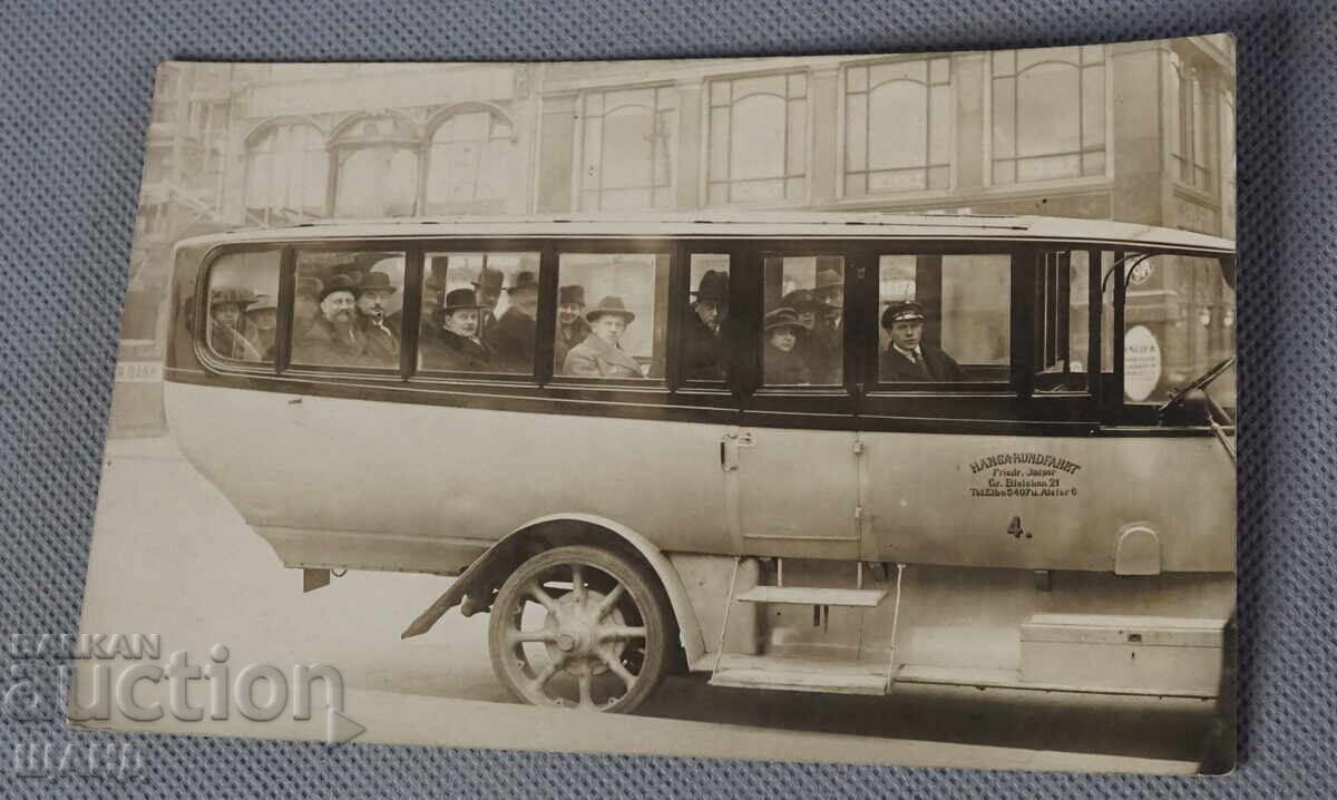 Old Postcard photo retro bus