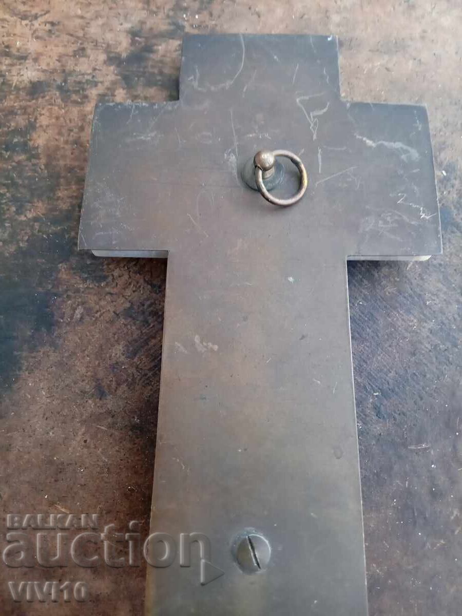 Delivery of Antique Catholic cross, marble and bronze