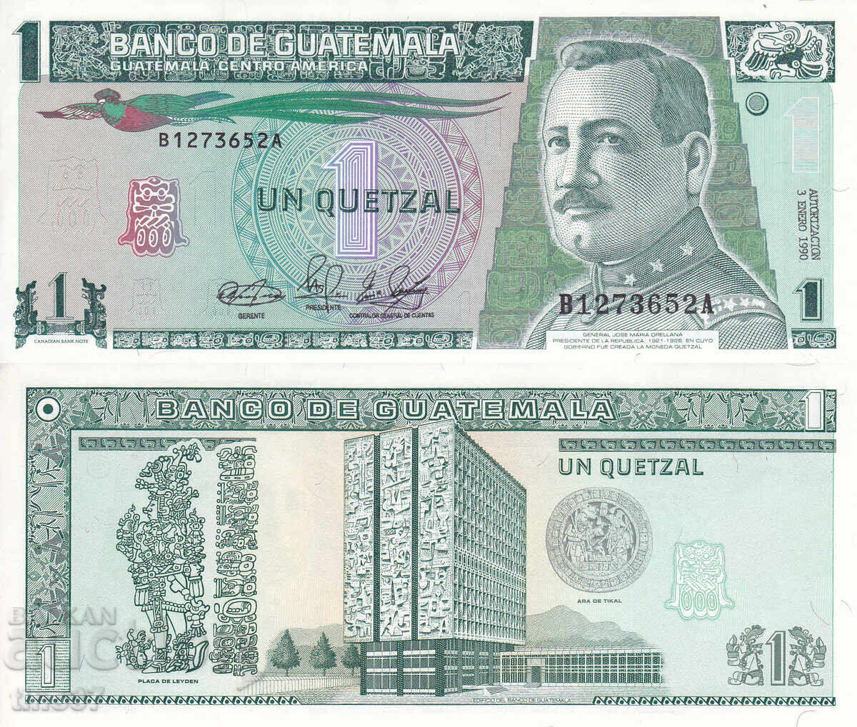 tino37- GUATEMALA - 1 QUETZAL - 1990 - AU