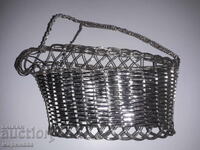 VINTAGE SILVER-PLATED BOTTLE BASKET