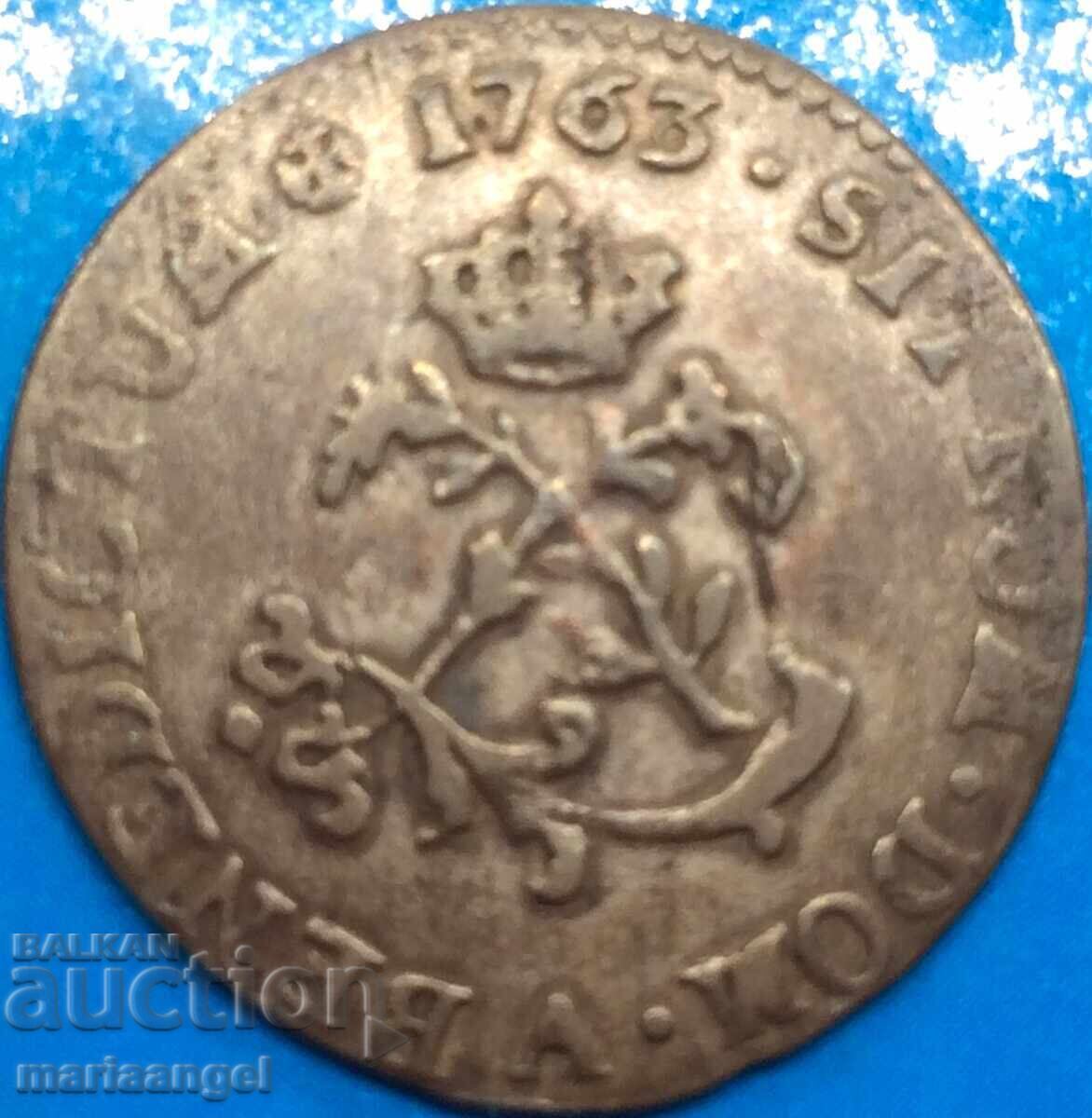 France 1763 2 sols 2 sols Louis XV billon