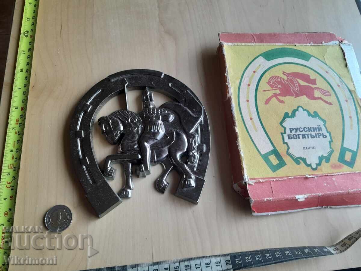 Богатир,Ссср пано,метал,конник,подкова,фигура Богатир,Ссср пано,метал,конник,подкова,фигура