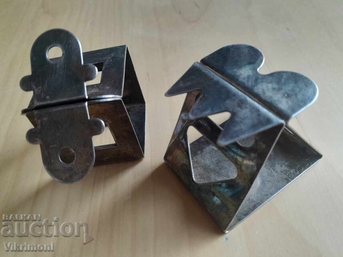 Lot of Vintage French napkin rings, branded - 5