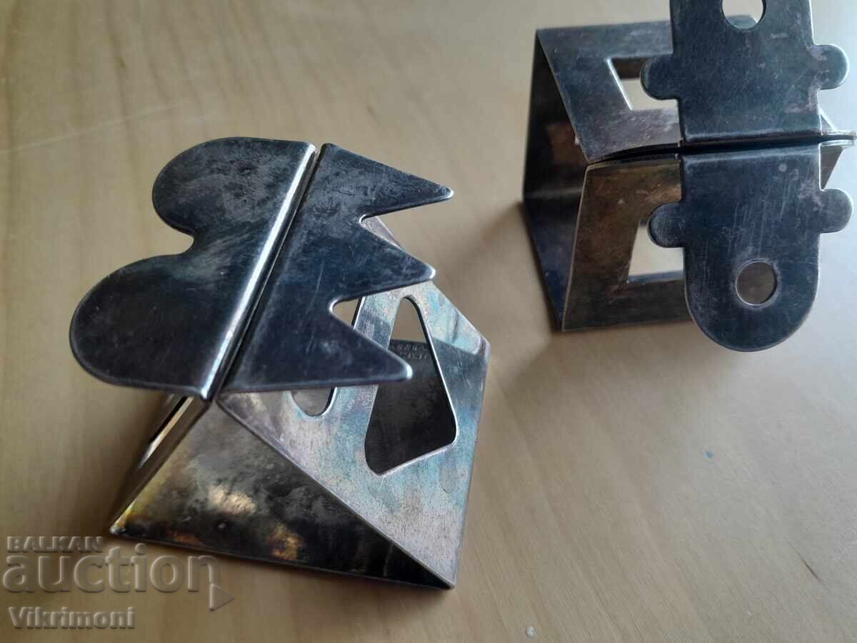 Lot of Vintage French napkin rings, branded - 6