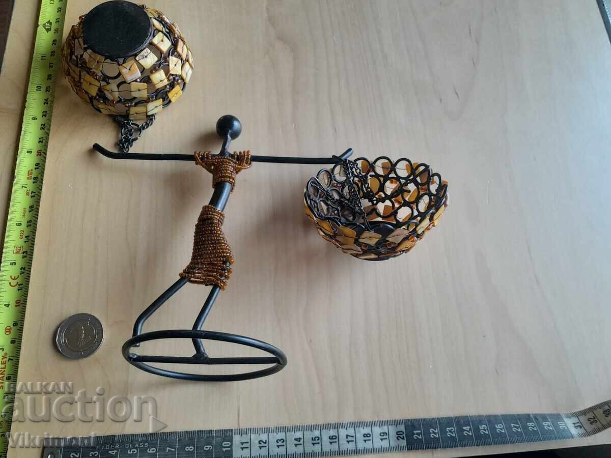 Μητέρα του μαργαριταριού, σίδηρος, κηροπήγιο, φιγούρα, γυναίκα, - 7