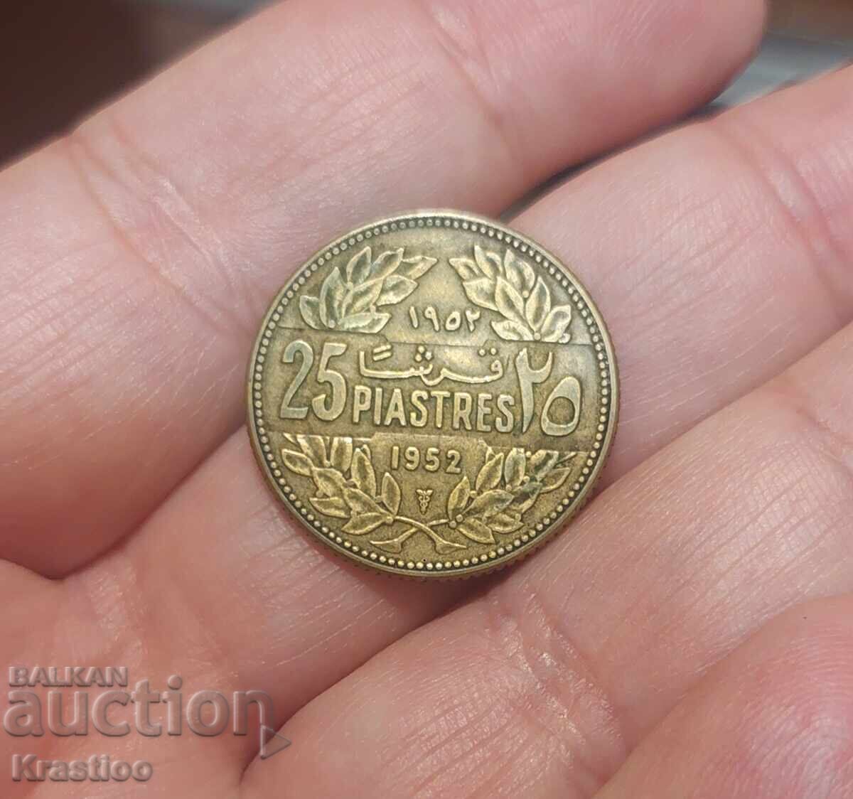 25 piastres Λίβανος 1952