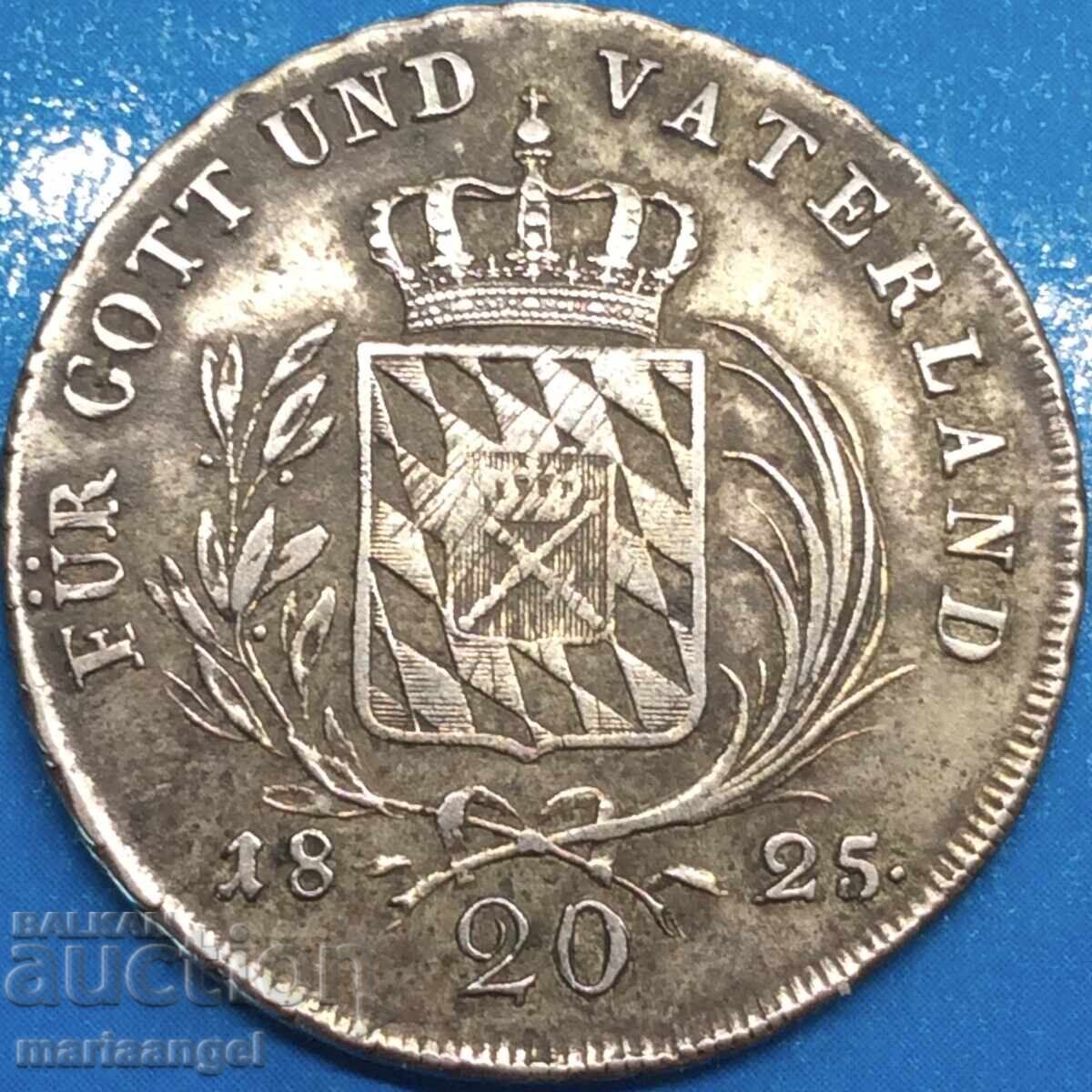 20 Kreuzer 1825 Bavaria Germania Maximilian Joseph argint