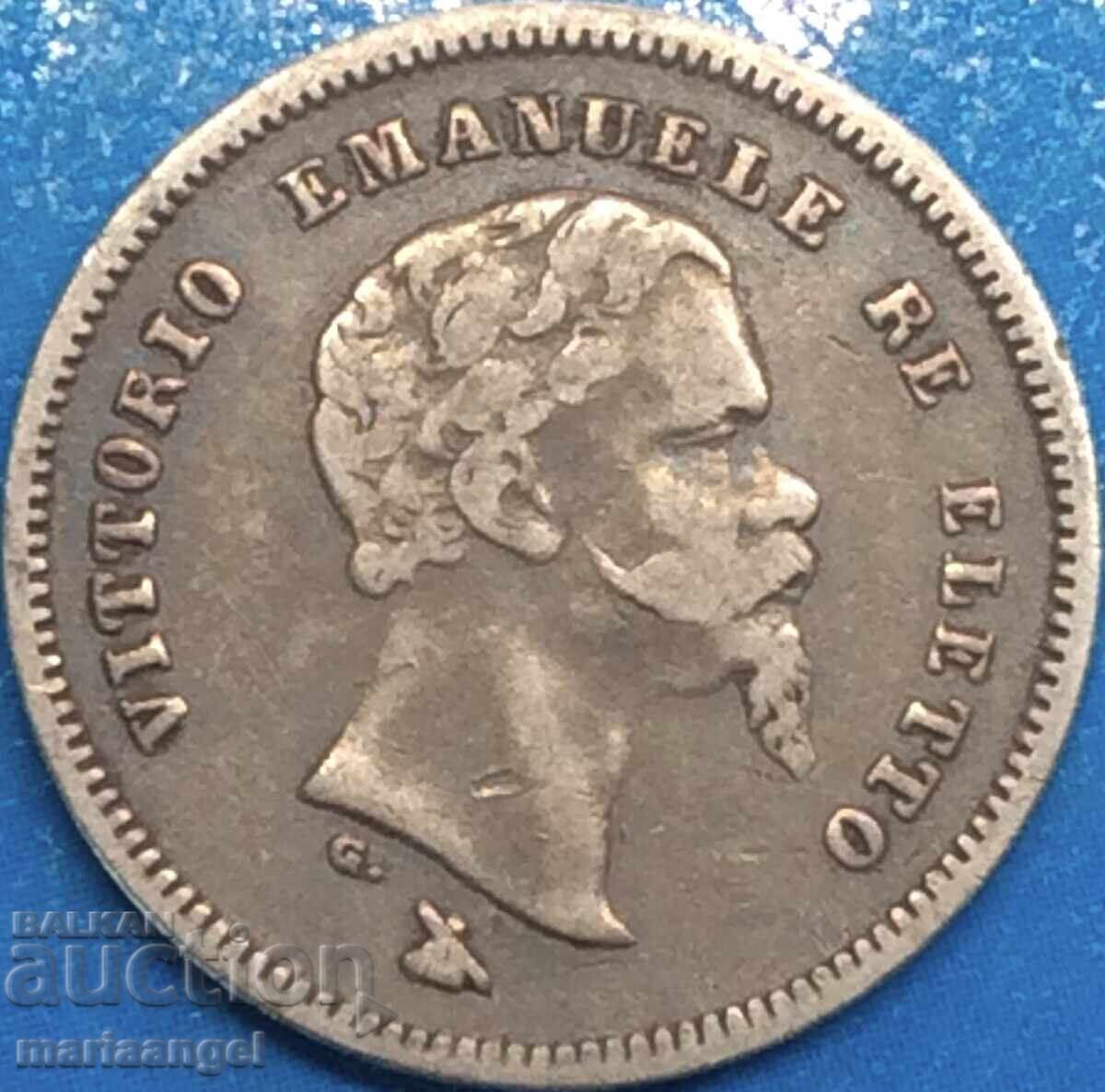 Ιταλία 50 centsimi 1860 Florence silver Patina