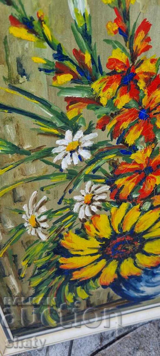 Auction Old oil painting on fiberboard Auction Old oil painting on fiberboard