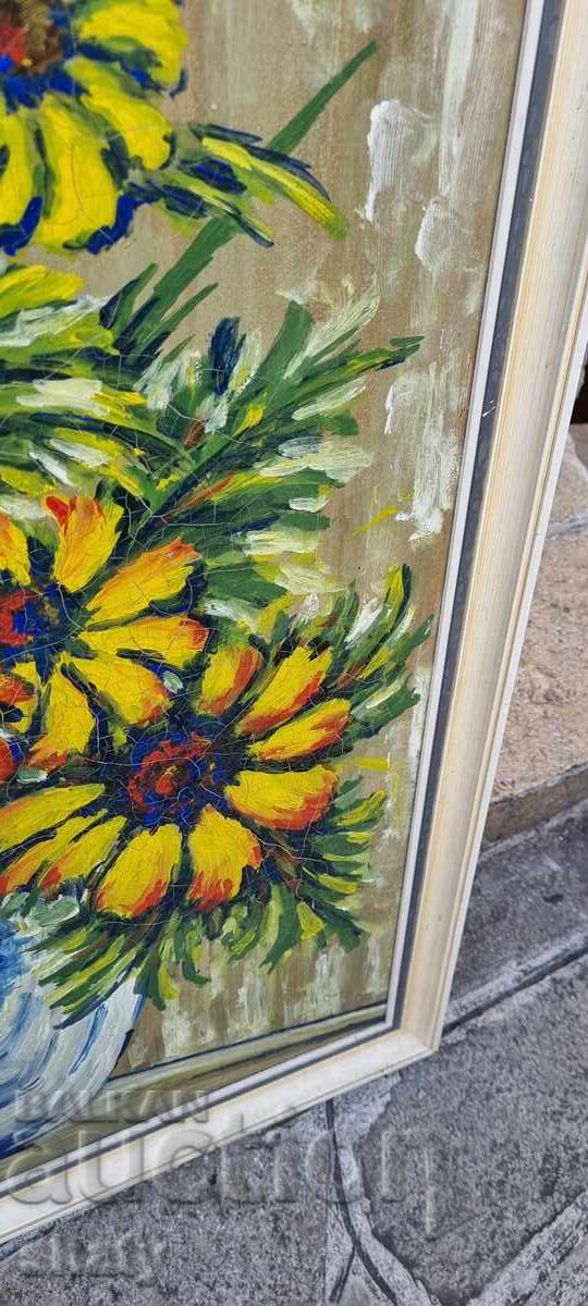 Old oil painting on fiberboard - 5 Old oil painting on fiberboard - 5