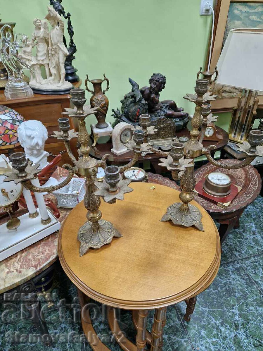A great pair of antique French bronze candlesticks with price € 136.00 | 265.99 BGN