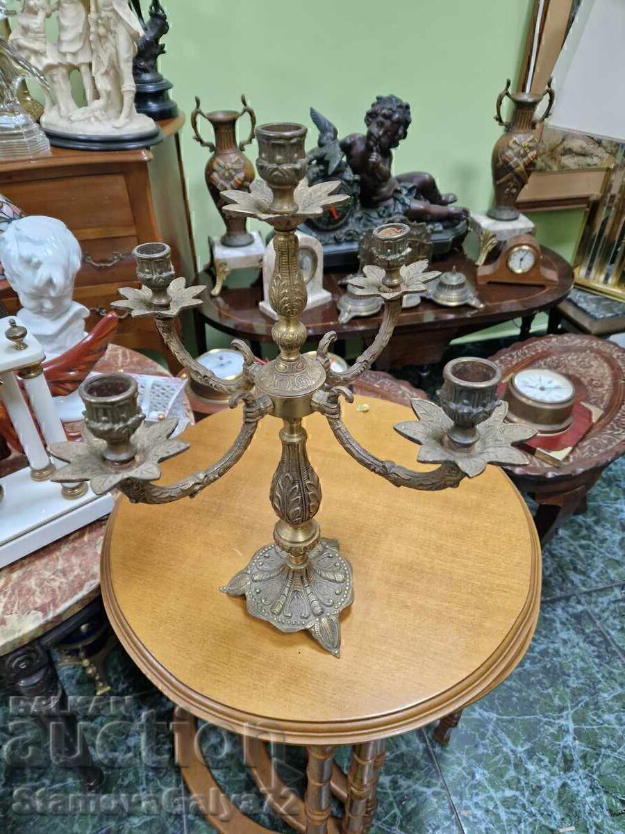 Страхотен чифт антикварни френски бронзови свещници - 6 Страхотен чифт антикварни френски бронзови свещници - 6