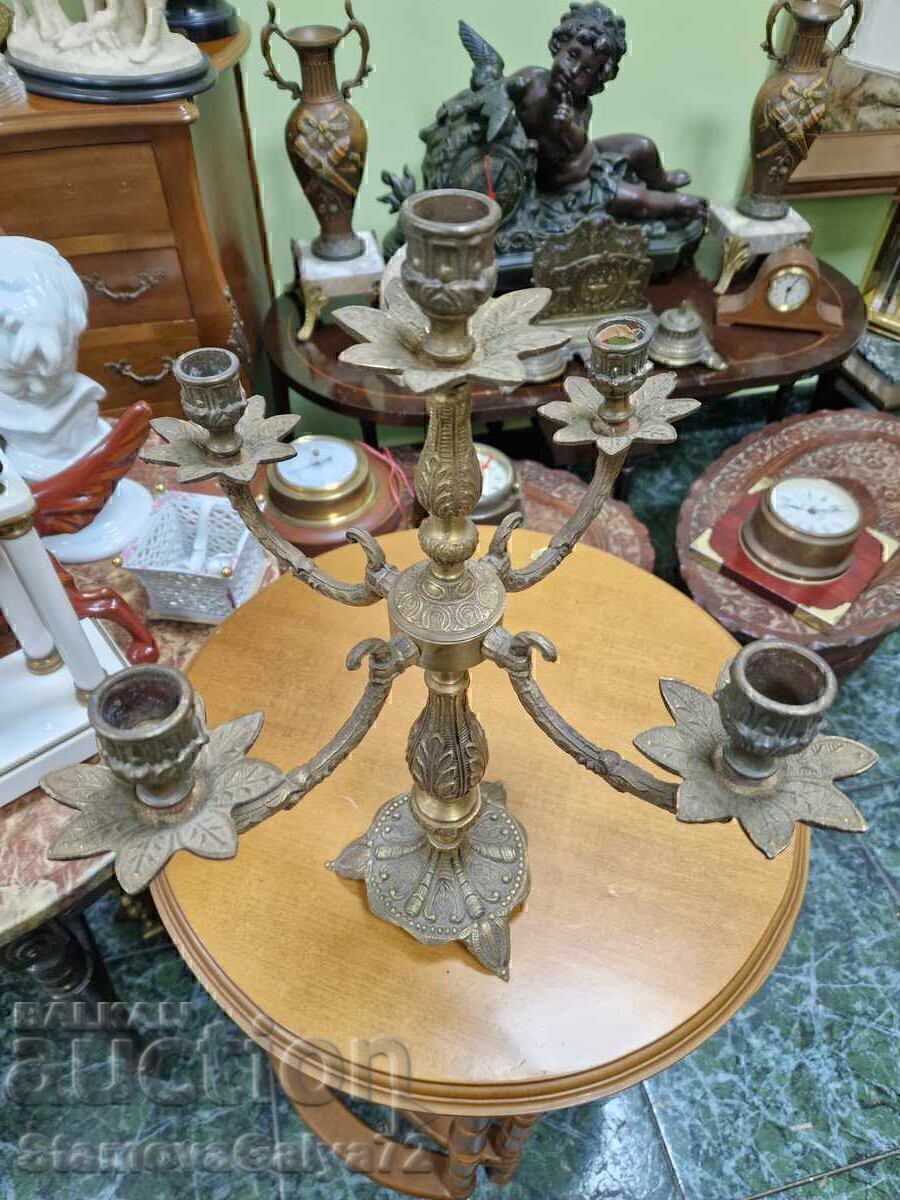 Страхотен чифт антикварни френски бронзови свещници - 7 Страхотен чифт антикварни френски бронзови свещници - 7