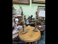 A great pair of antique French bronze candlesticks