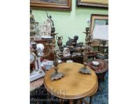 A great pair of antique French bronze candlesticks