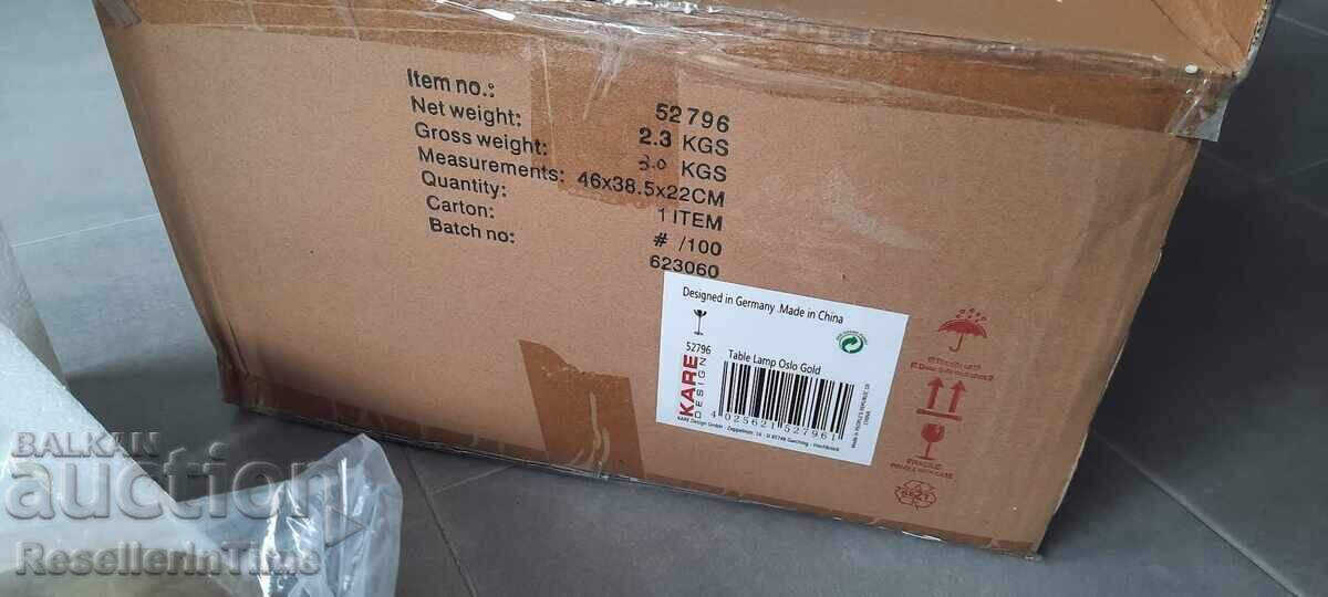 Lampă de masă Kare Oslo Gold nouă cu preț 160.00 BGN | € 81.81 Lampă de masă Kare Oslo Gold nouă cu preț 160.00 BGN | € 81.81