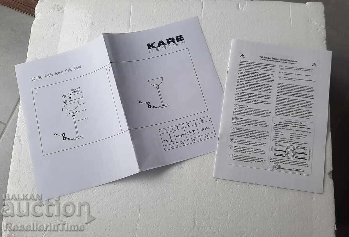 Licitație Lampă de masă Kare Oslo Gold nouă Licitație Lampă de masă Kare Oslo Gold nouă