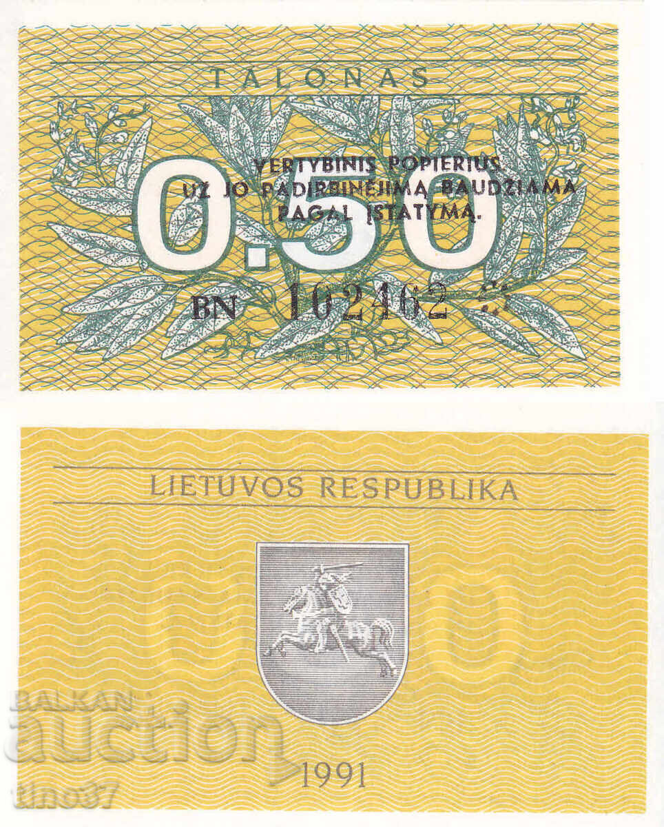 tino37- LITUANIA - TIMBRU 0,50 - 1991 - UNC