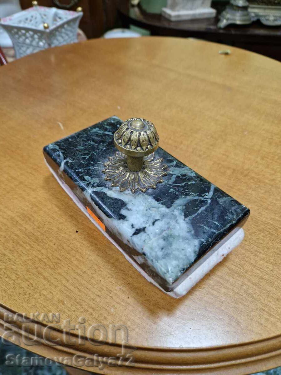 Beautiful antique French bronze and marble blotter - 6 Beautiful antique French bronze and marble blotter - 6